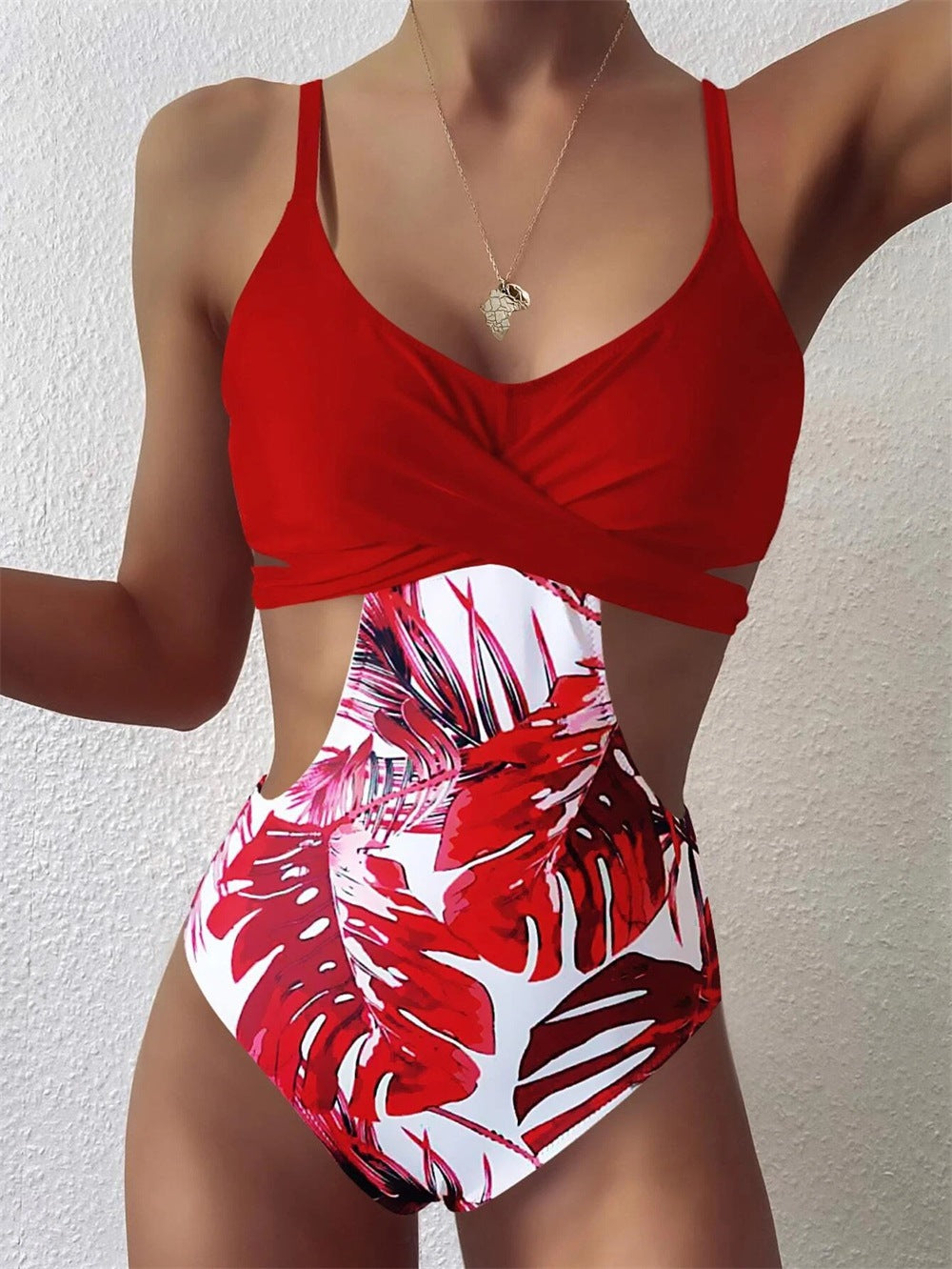 All-in-one Swimsuit Women's One-piece Color Matching Swimwear