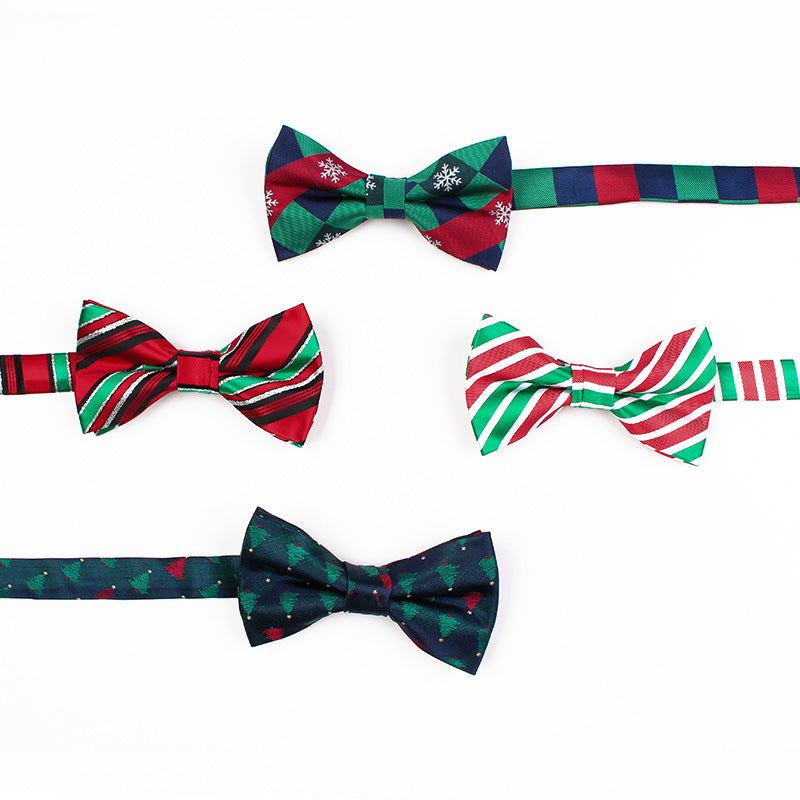 Mens Christmas Fashion Casual Print Bow Tie