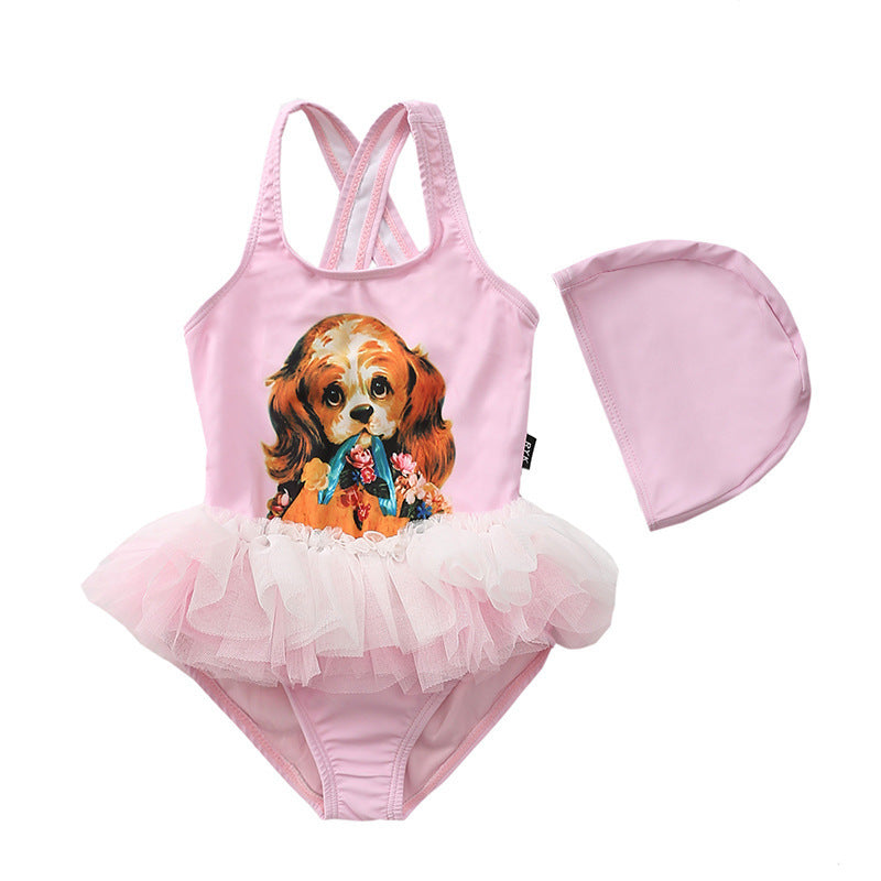 Girl's Siamese Cute Baby Swimwear Ballet Skirt Gauze Skirt Little Princess Swimsuit