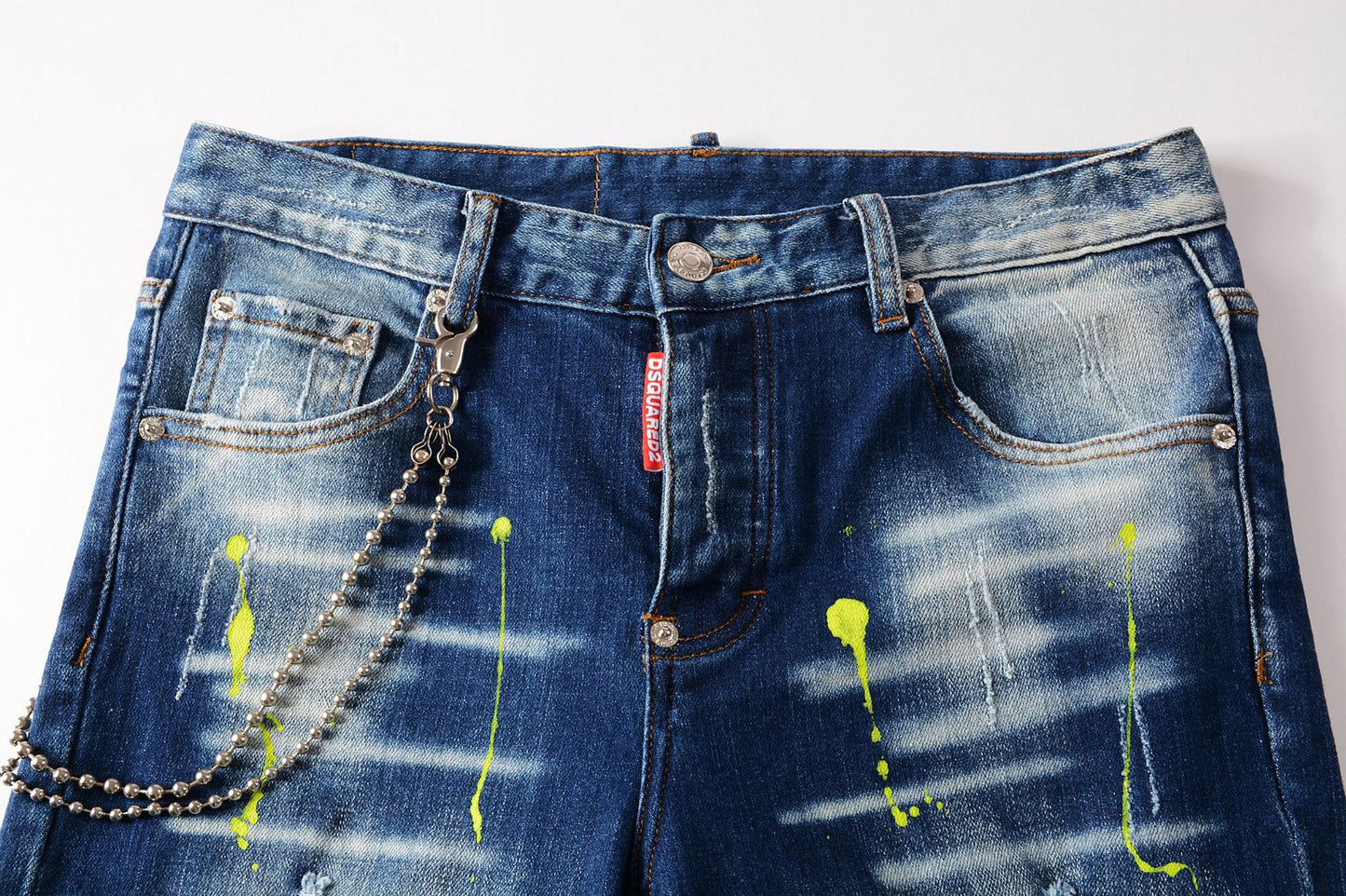 Men's Summer Paint Dot Hole Patch Shorts