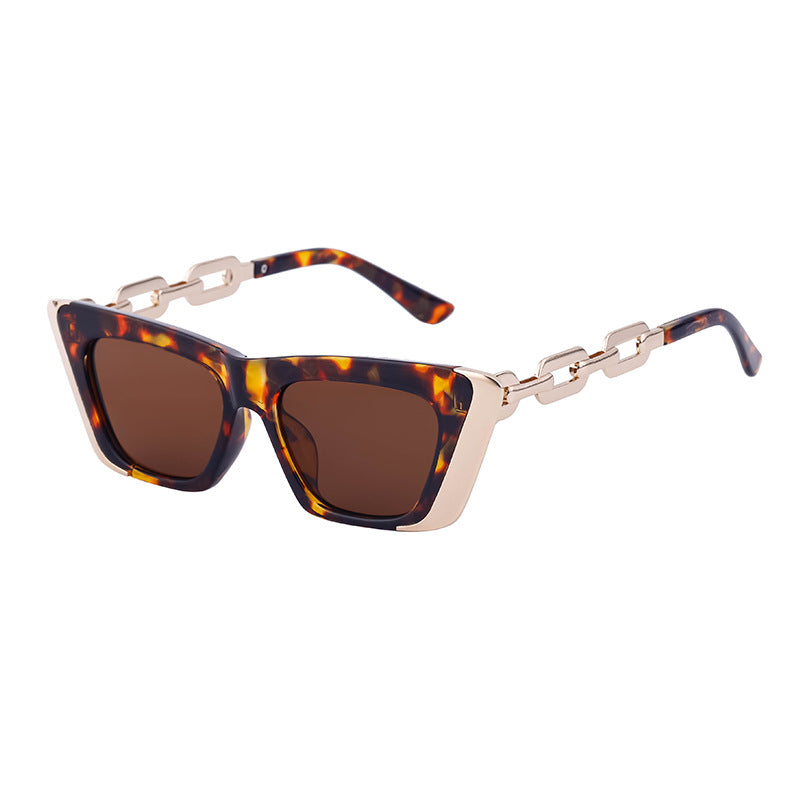 Chain Small Frame Sunglasses Personality Cat Eyes