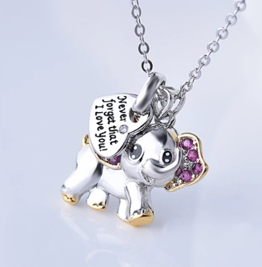 Blue Cute Elephant Necklace