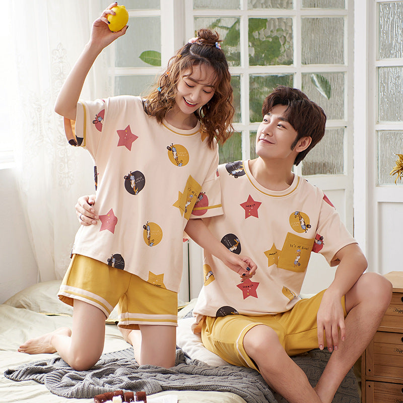 Short-sleeved couple pajamas