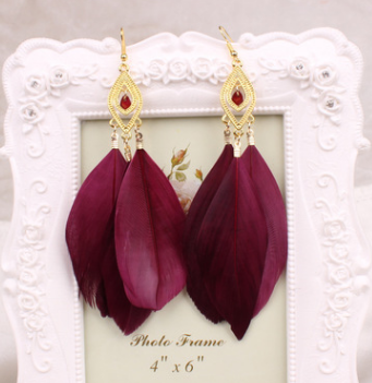 European and American feather earrings earrings National feathers Earrings