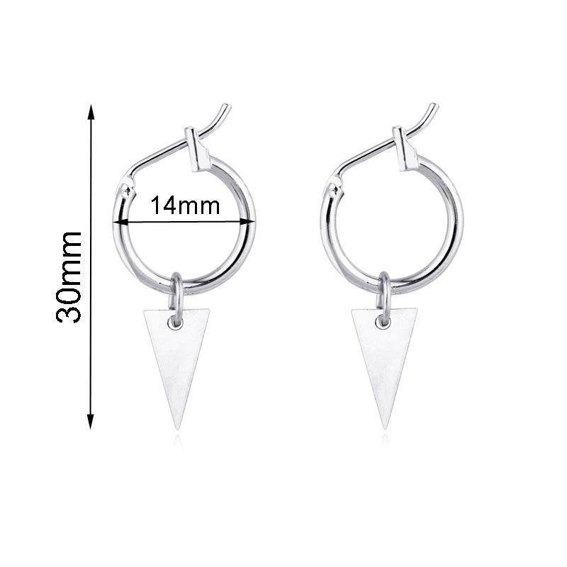 Triangle Pendant Circle Earring