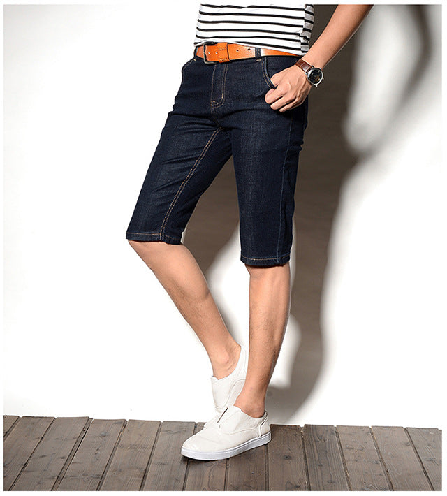 Denim shorts men's straight loose