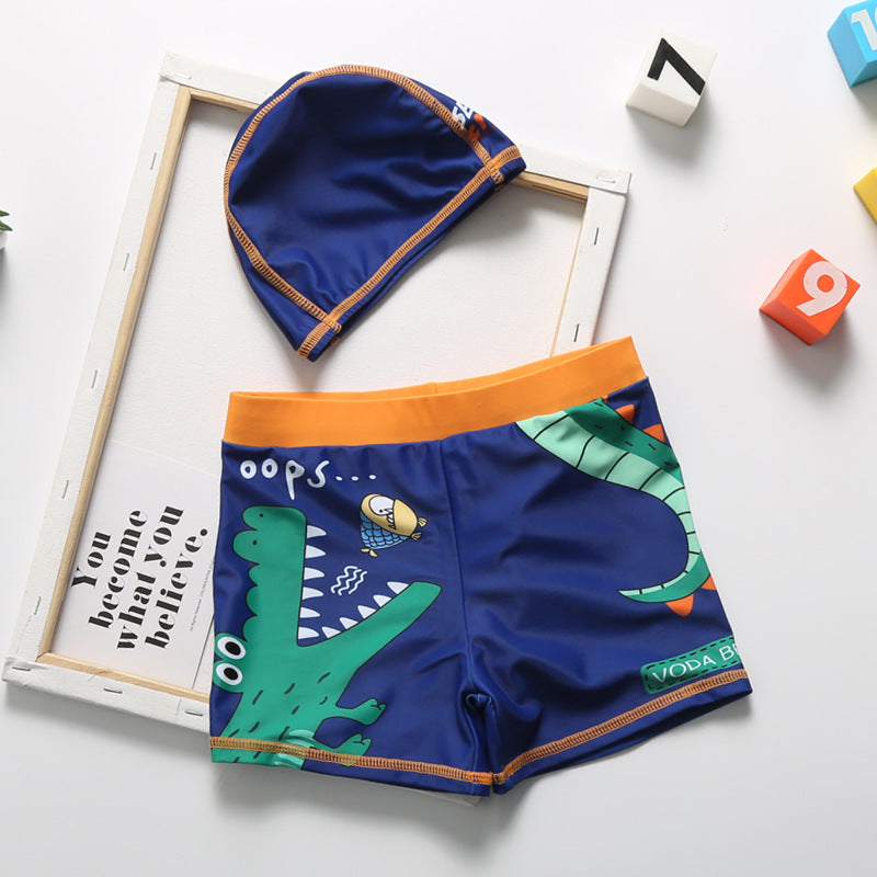 Cartoon dinosaur swimming trunks set