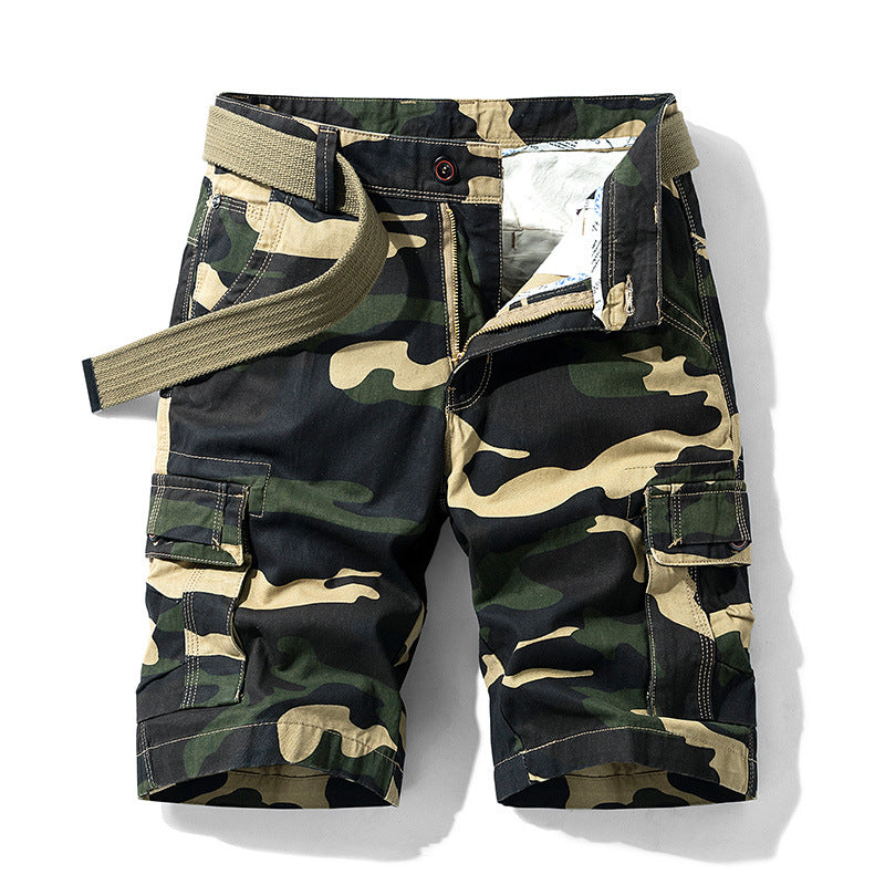 Camouflage Overalls Shorts Men's Summer Pockets