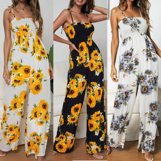 Sling Sexy Bind Printing Jumpsuits