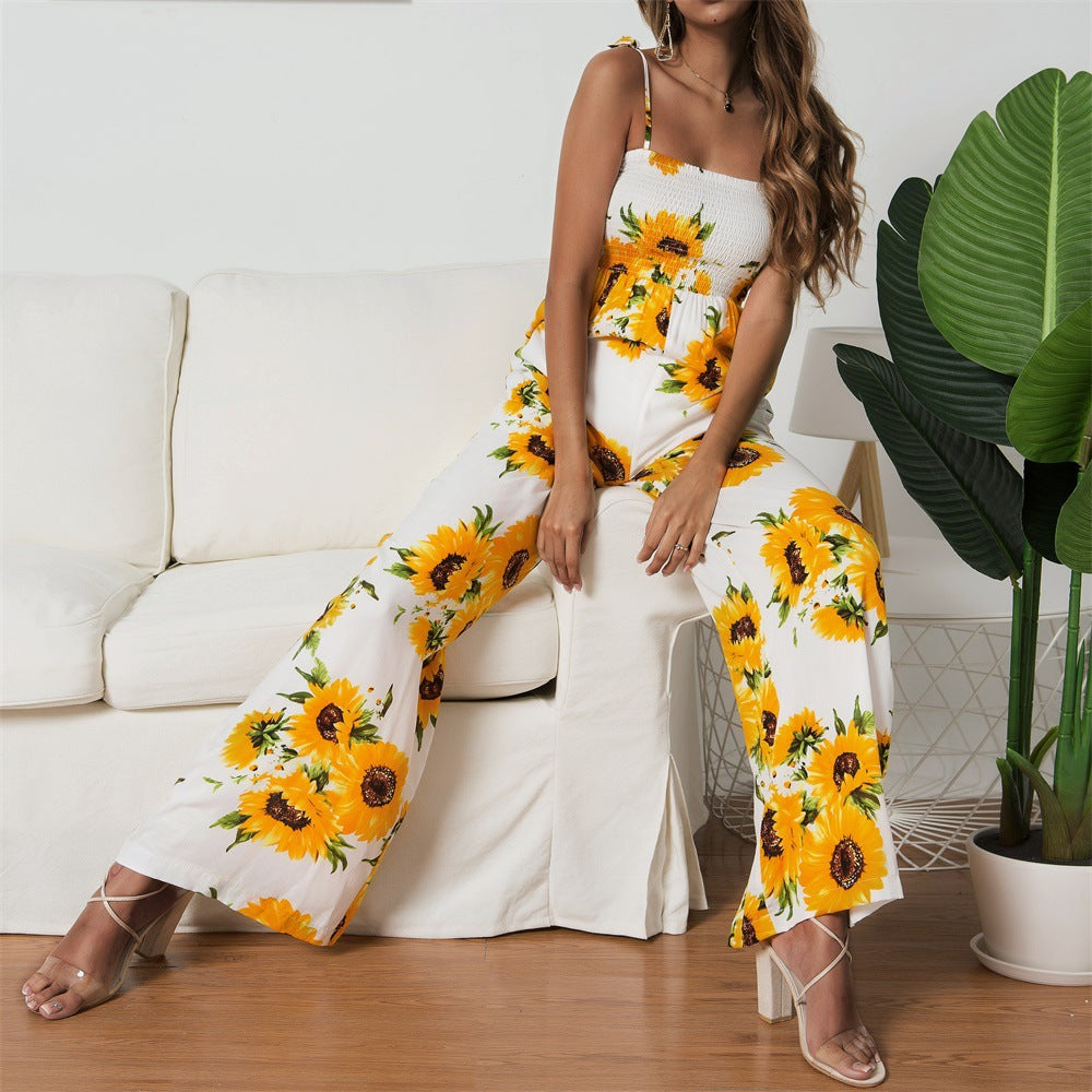 Sling Sexy Bind Printing Jumpsuits