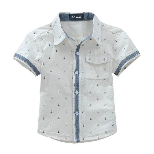Printed Cotton Middle-Aged Boys' Shirts