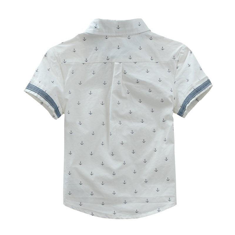 Printed Cotton Middle-Aged Boys' Shirts