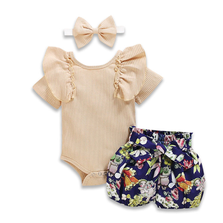 Lotus Leaf Sleeve Baby Romper