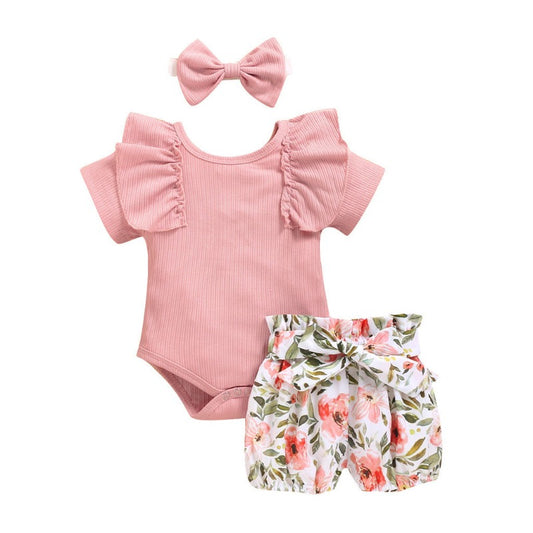 Lotus Leaf Sleeve Baby Romper