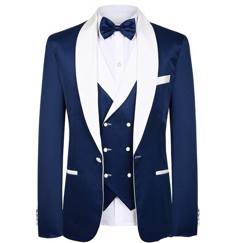 Business Casual Suit Male Three-piece Suit Groom Best Man Wedding Banquet Suit Male