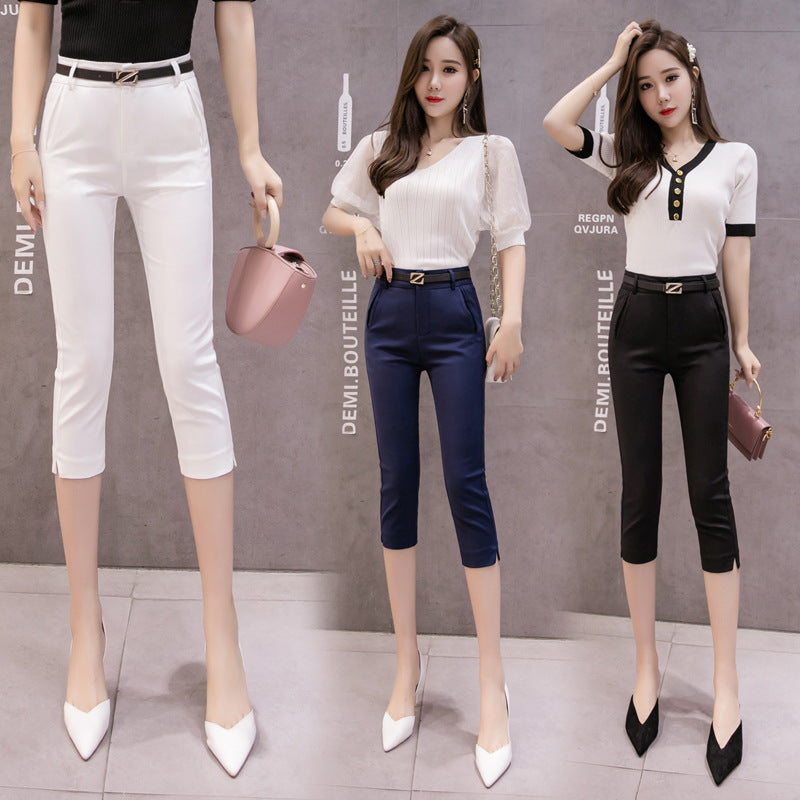 Thin Casual Cropped Pants For Women