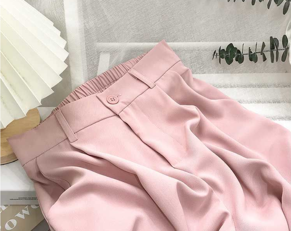 Straight Suit Pants Women Spring And Summer Korean Style High Waist Loose Slim Black Nine-Point Cigarette Casual Small Trousers