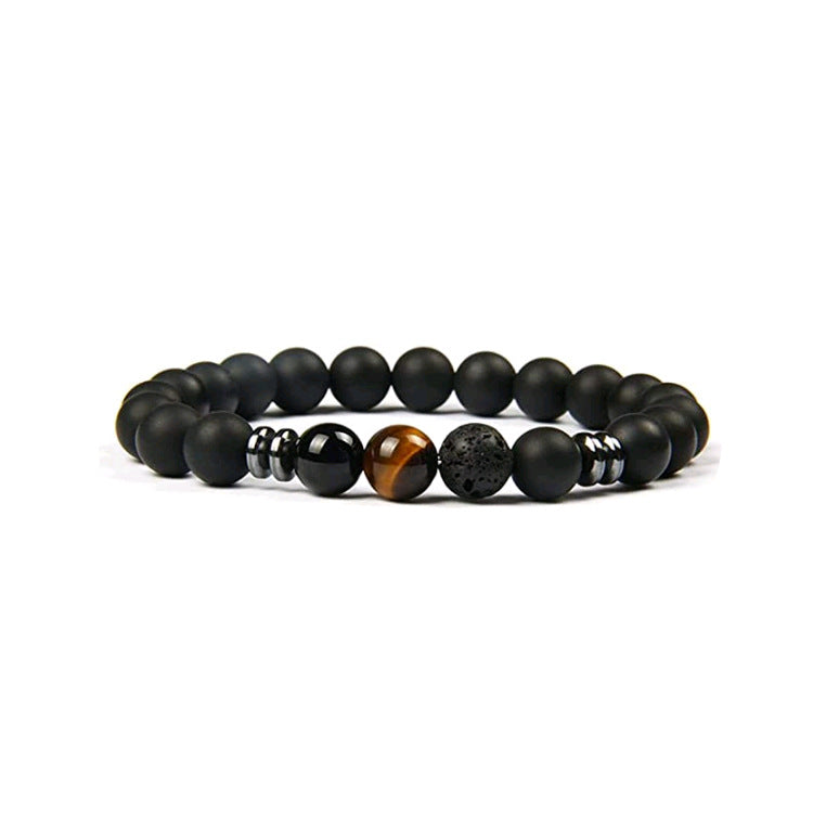 Tiger Eye Stone Volcanic Stone Bracelet Men's Bracelet