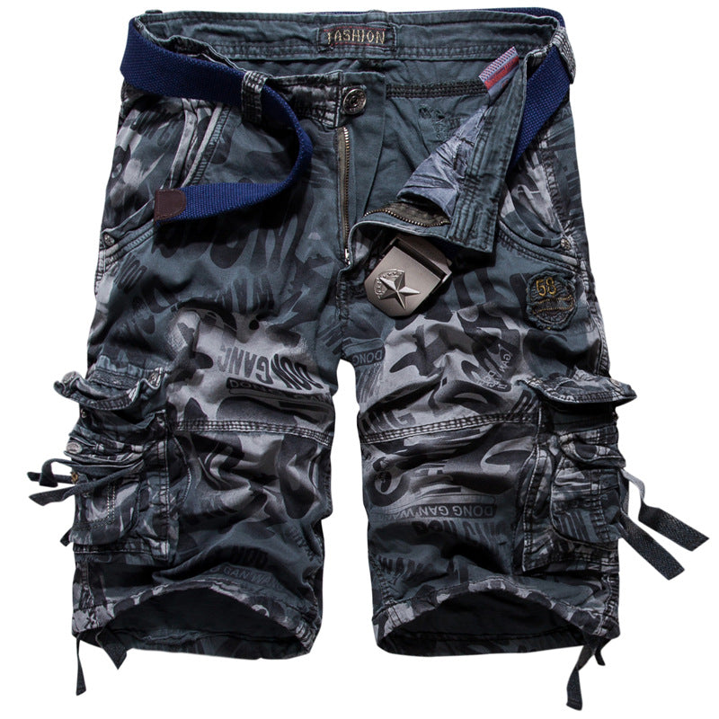 Fashion Retro Camouflage Men's Five Shorts