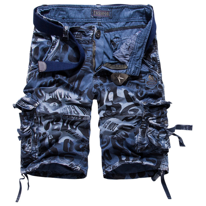 Fashion Retro Camouflage Men's Five Shorts