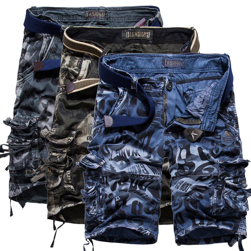 Fashion Retro Camouflage Men's Five Shorts