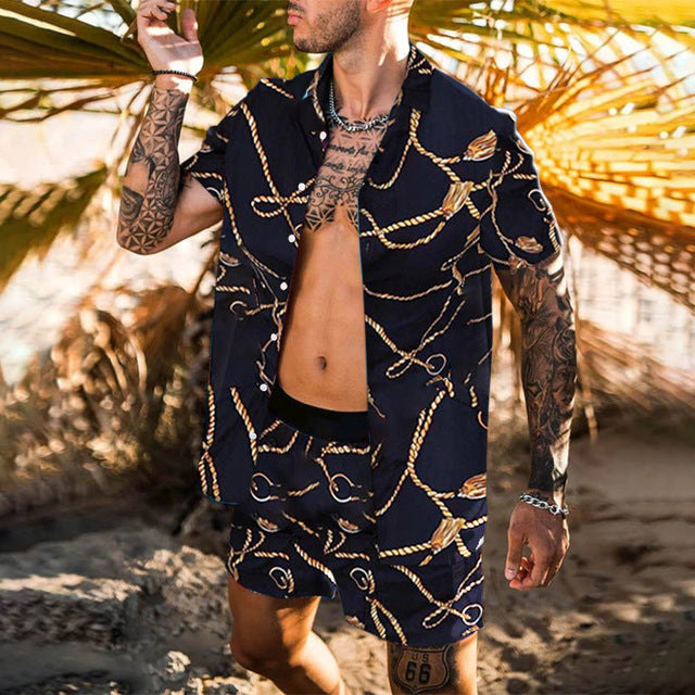 Floral Beach Two Piece Men Sets