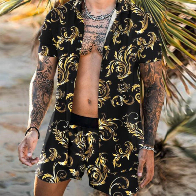 Floral Beach Two Piece Men Sets