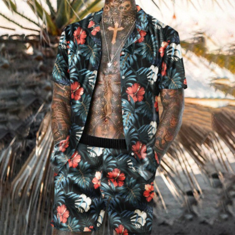 Floral Beach Two Piece Men Sets