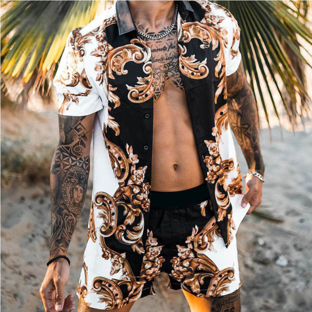 Floral Beach Two Piece Men Sets