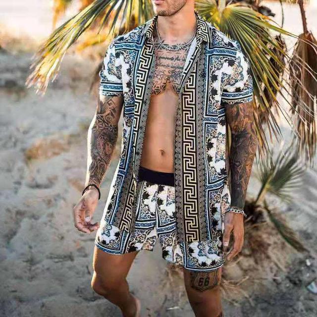 Floral Beach Two Piece Men Sets