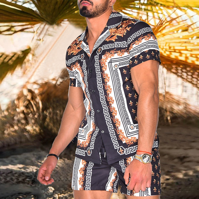 Floral Beach Two Piece Men Sets