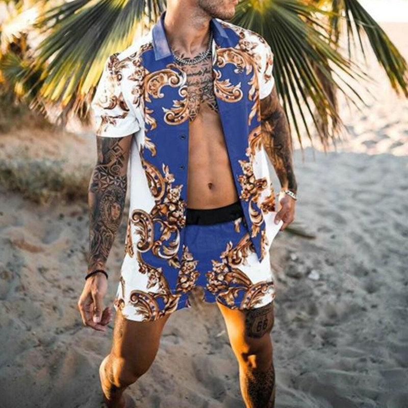 Floral Beach Two Piece Men Sets