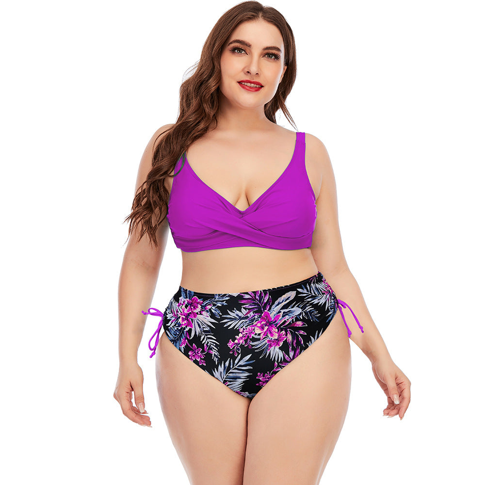 Custom European And American Women Sexy Split Plus Size Two Piece Swimwear