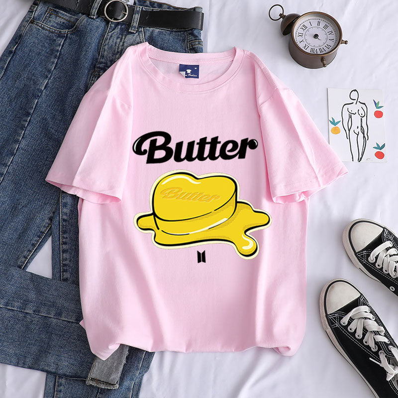 Bulletproof New Album Butter Butter Loose Short-sleeved Cotton T Women