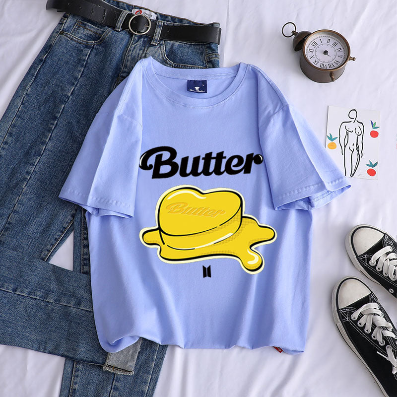 Bulletproof New Album Butter Butter Loose Short-sleeved Cotton T Women