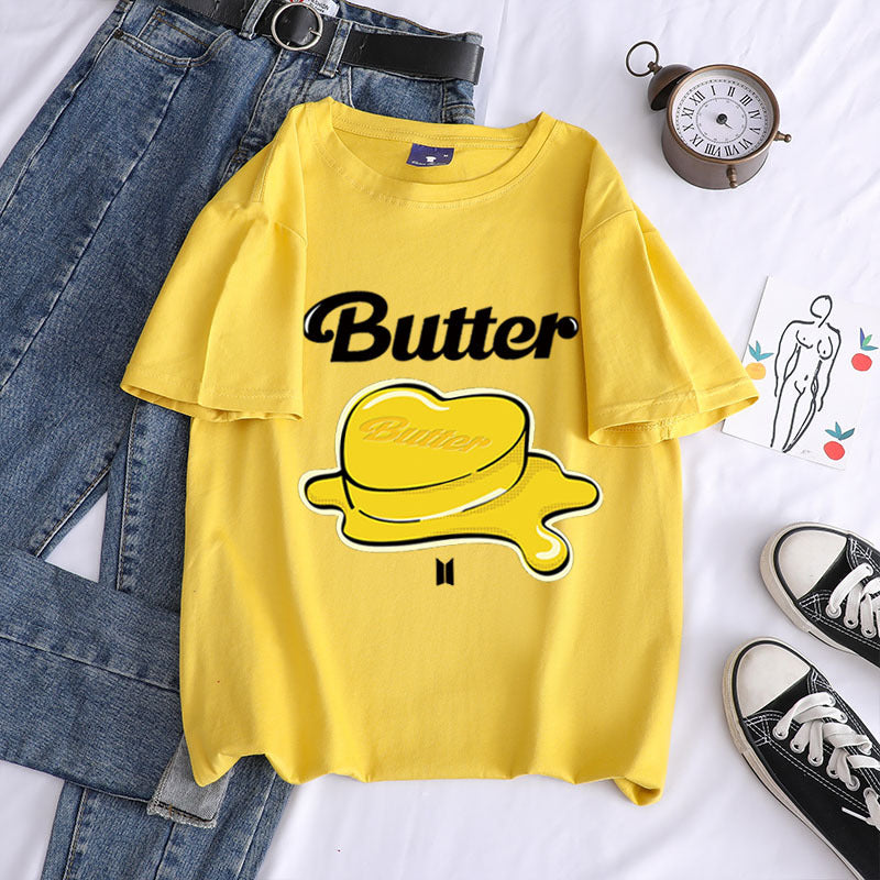 Bulletproof New Album Butter Butter Loose Short-sleeved Cotton T Women