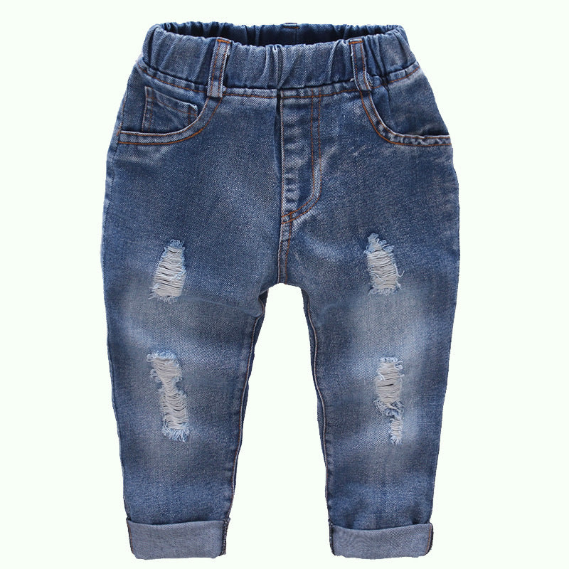 Children's Ripped Casual Pants, Children's Trousers, Boys' Spring And Autumn Jeans