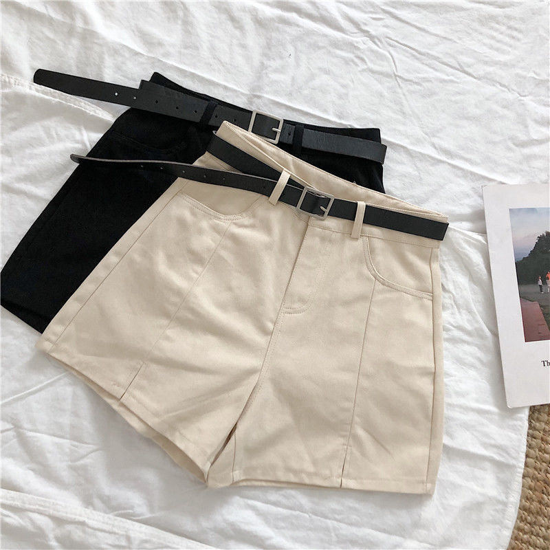 Split Wide Leg Casual Pants Women Summer New Solid Color High Waist Shorts