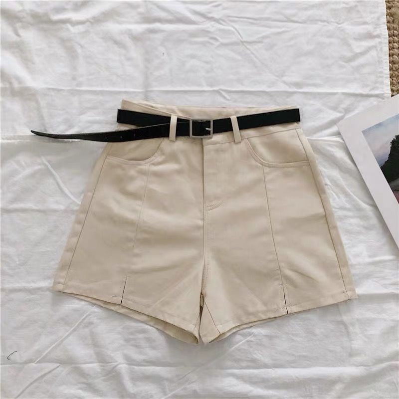 Split Wide Leg Casual Pants Women Summer New Solid Color High Waist Shorts