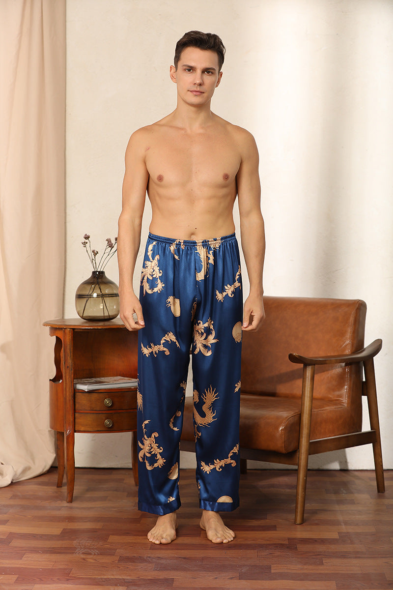 Luxury Silk Robe Pants Pajama Set