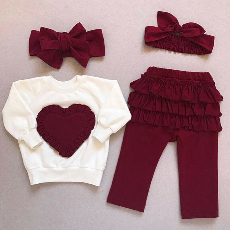 Little Girl Heart-shaped Long-sleeved T-shirt