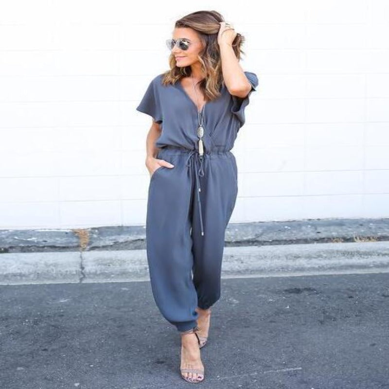 Sexy Womens Ankle-banded Elastic Jumpsuits