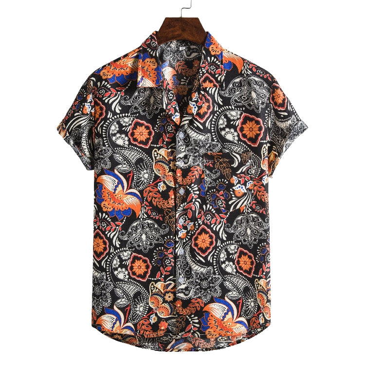 Men Short sleeved beach shirts men New printed T shirt