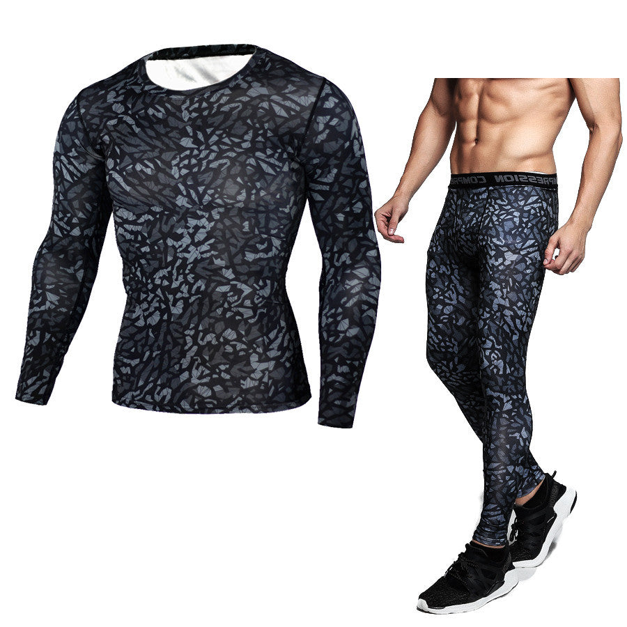 Sports suit men's running quick-drying long-sleeved trousers