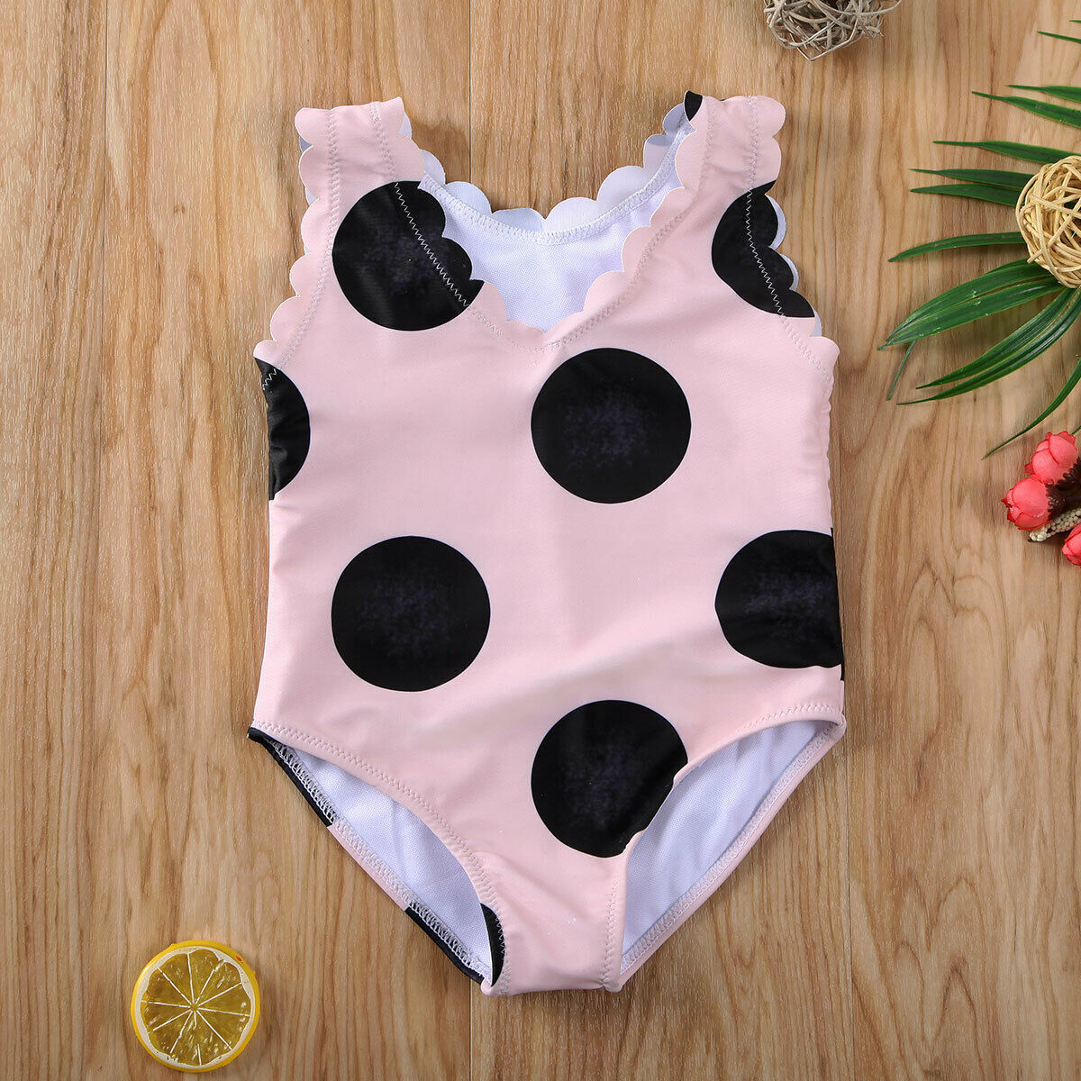 Girls' Dotted One-Piece Swimsuit