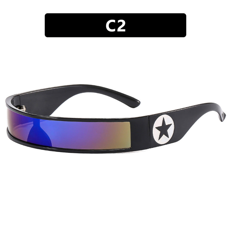 Five-pointed Star Conjoined Narrow Frame Sunglasses