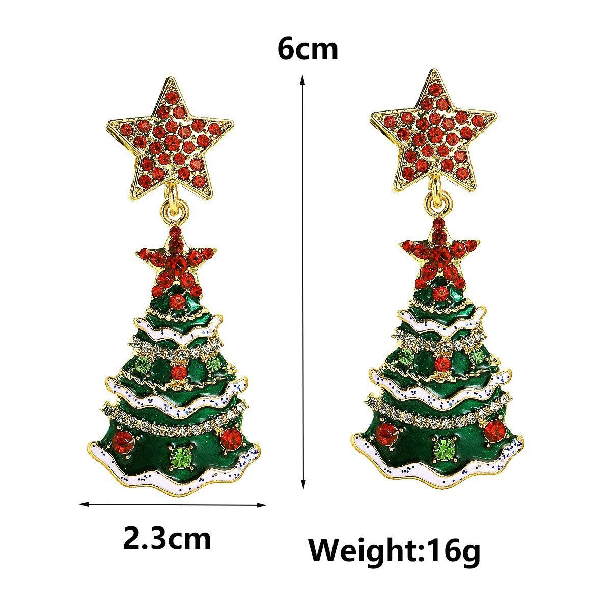 Women's Fashion Colorful Oil Necklace Christmas Tree Earrings