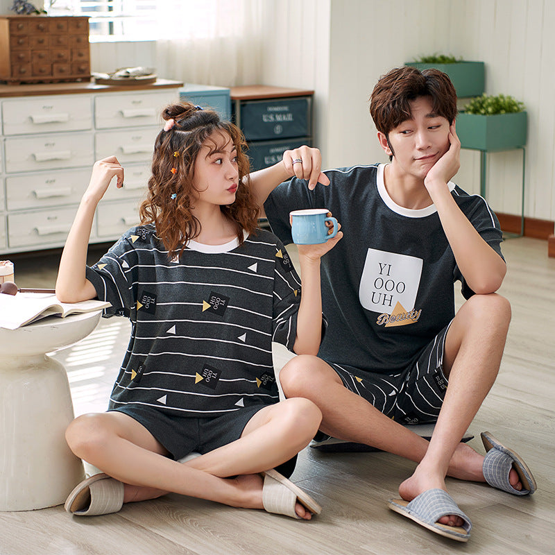 Short-sleeved couple pajamas