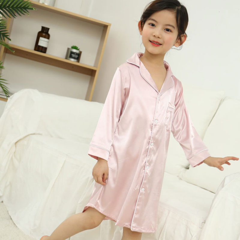 Silk shirt skirt mother girl pajamas