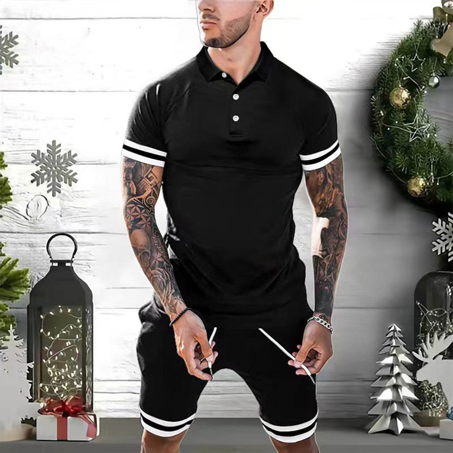 2 Piece Casual Short Sleeve And Shorts Set